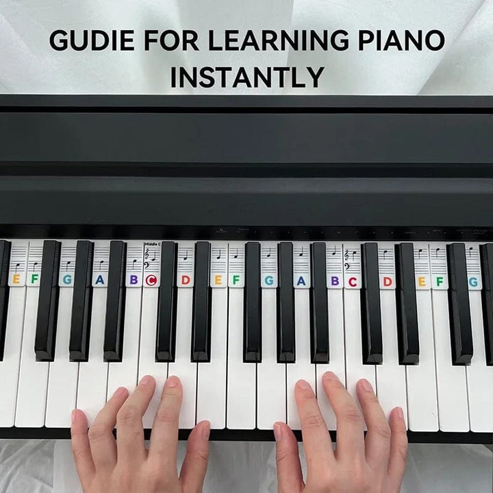 Universal Piano Keyboard Note Labels kit, featuring all notes for a full-sized keyboard