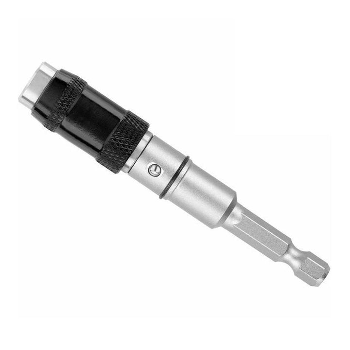 Magnetic bit holder, universal pivoting design, improves access in tight spots for power drills and drivers