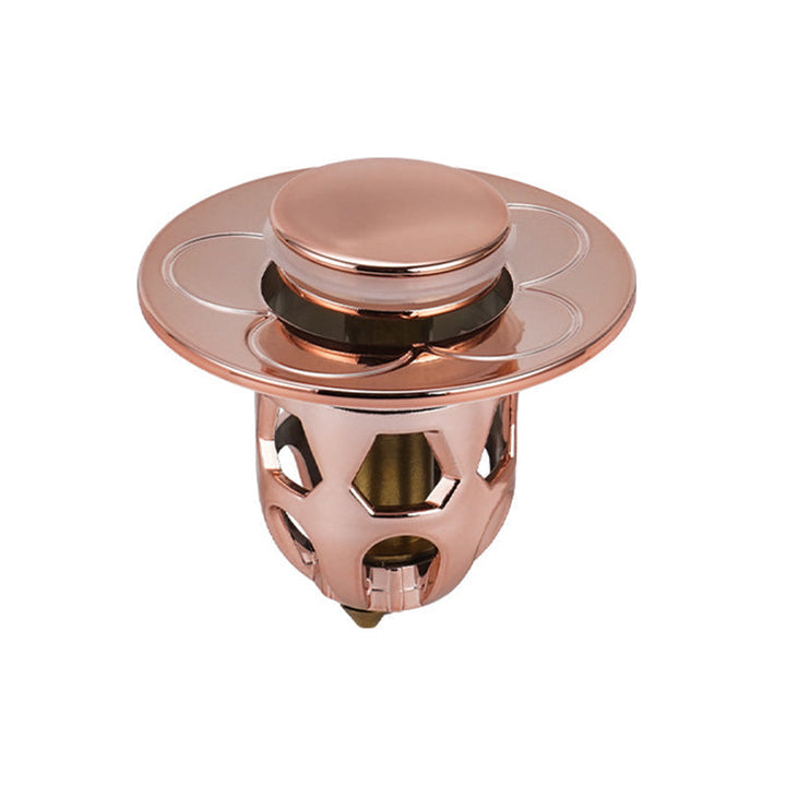 Product shot of the Universal Pop-Up Sink Drain Stopper from an angle, highlighting its sleek design