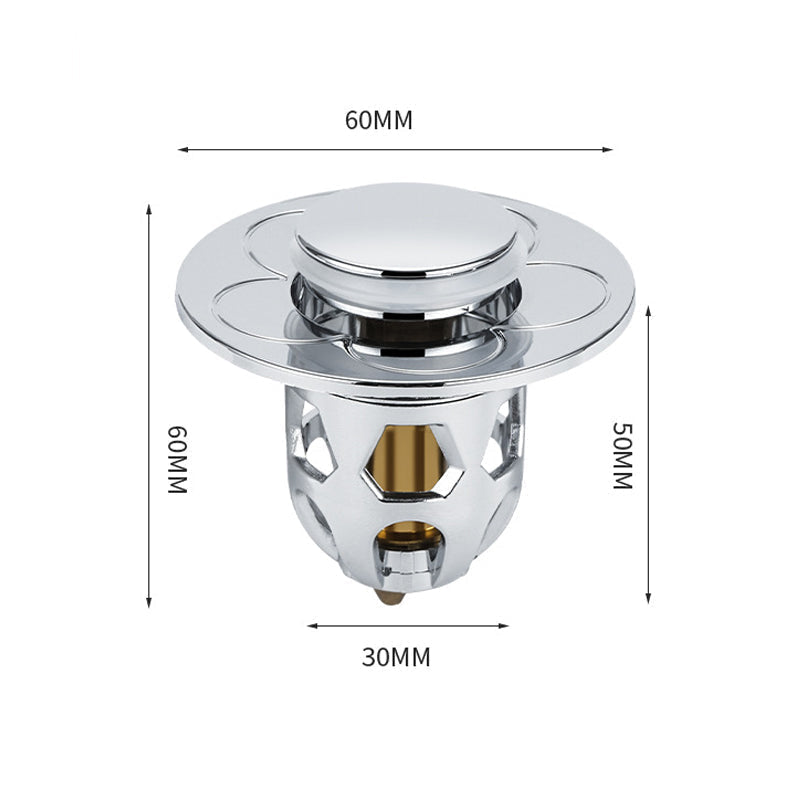 Universal Pop-Up Sink Drain Stopper made from durable stainless steel and brass, plumbing accessory