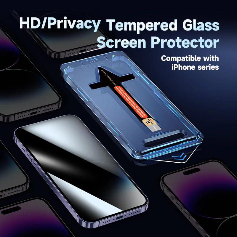 Universal Privacy Tempered Glass Screen Protector with anti-fingerprint coating