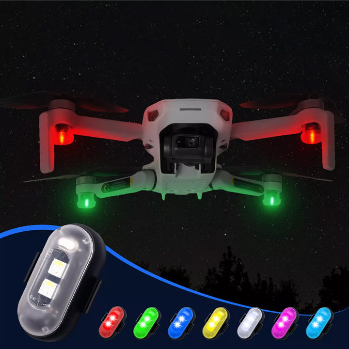 Bright LED safety light with universal remote, perfect for cars, bikes, and drones.
