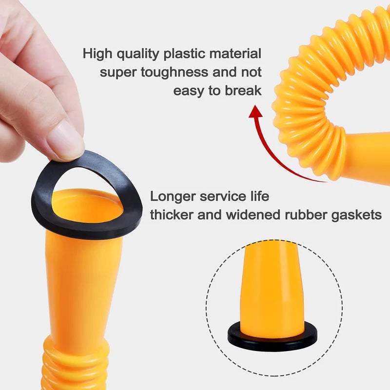 Universal replacement gas can spout, flexible nozzle ensures anti-spill and easy pouring.