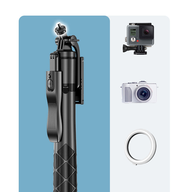 Universal phone tripod stand with remote control for group photos and videos