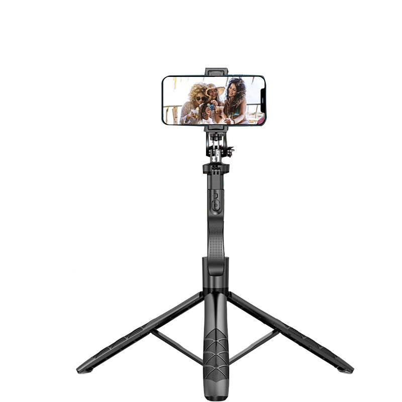 Phone selfie stick tripod with universal compatibility and wireless remote control
