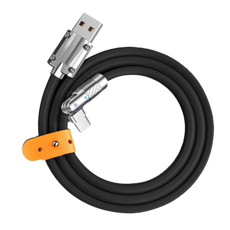 Micro-USB connector head for a universal rotating fast charge phone cable.