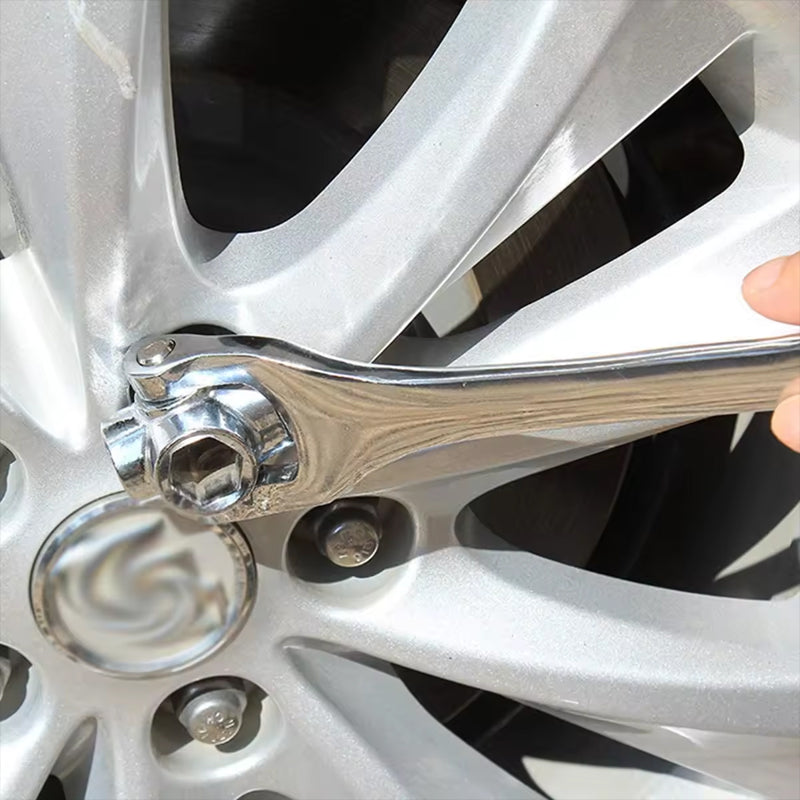 Multi-functional Universal Socket Wrench packaging, showcasing its utility for various nuts and bolts