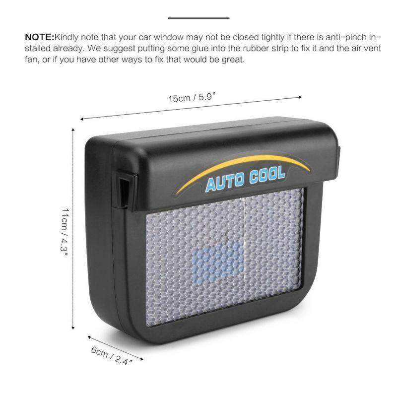 Close-up of solar panel on automotive vent fan, car accessory for vehicle cooling