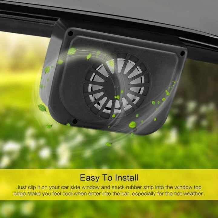 Details of the eco-friendly solar fan motor and vent, a practical car accessory