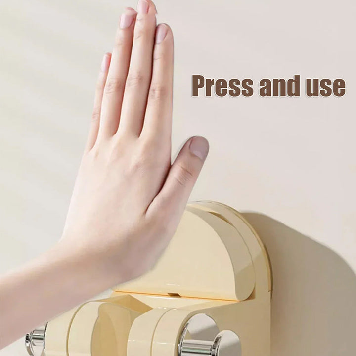 Shower head holder & organizer combo, strong suction cup for easy installation in bathrooms