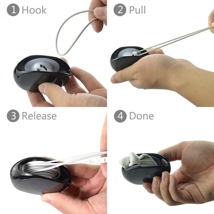 Elegant Tangle-Free Cable Organizer in dark color, perfect for tech organization