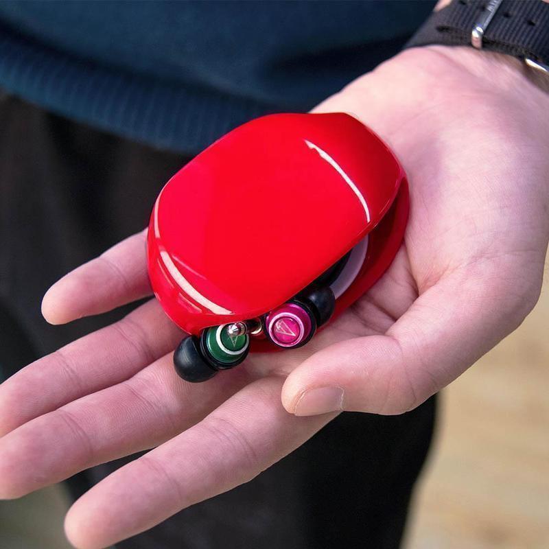 Side view of Tangle-Free Cable Organizer, showcasing its sleek and portable design