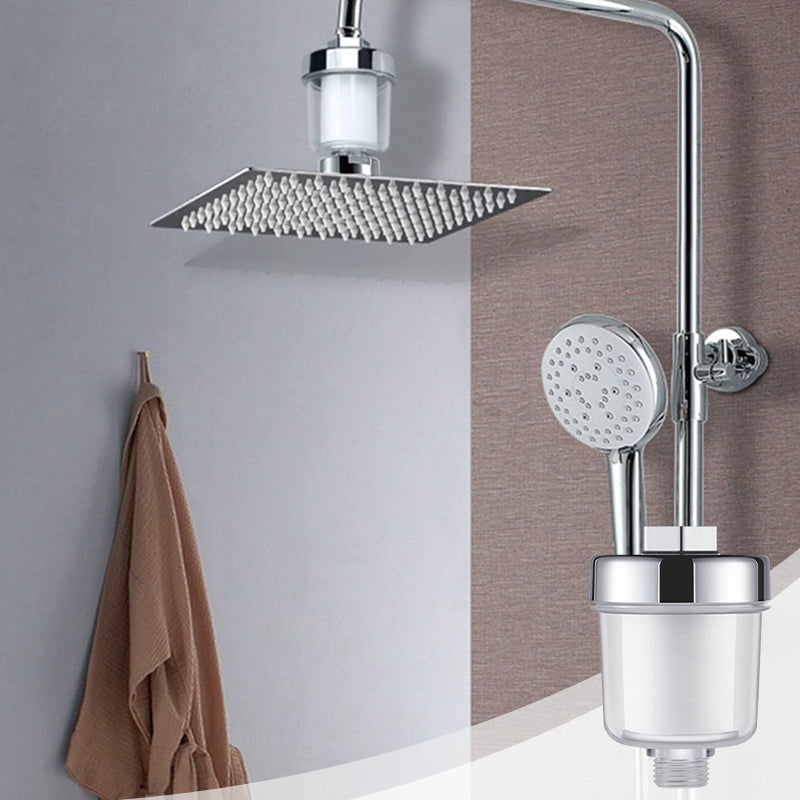 Health-focused universal water filter for bathroom taps and showers, promoting better skin and hair