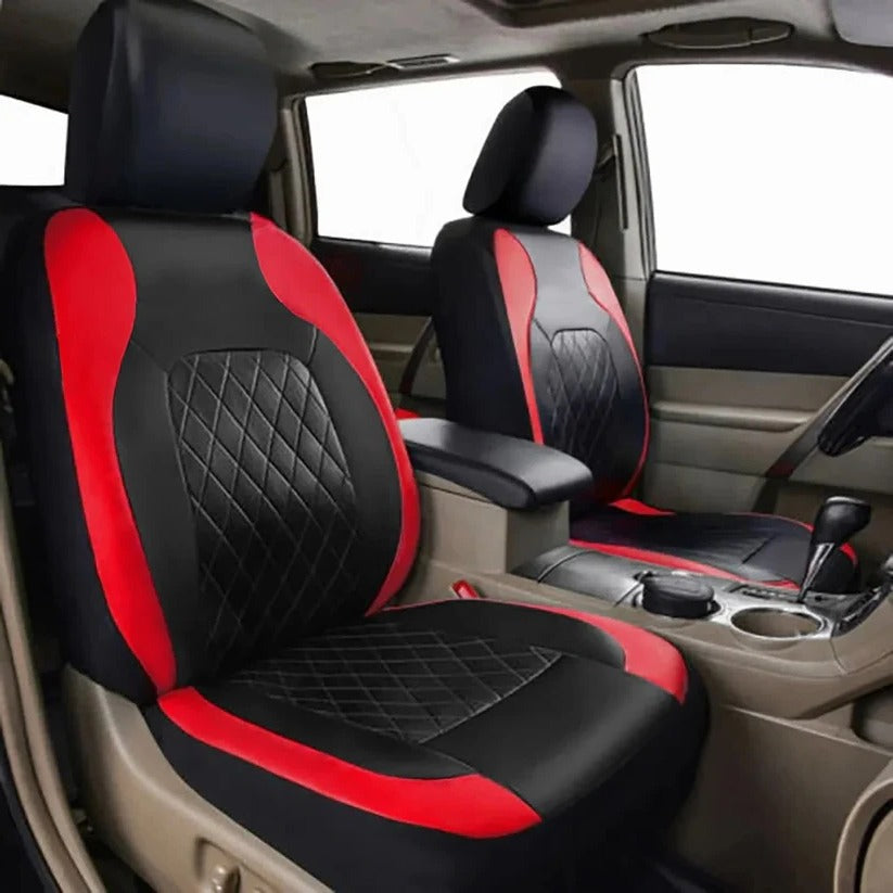 Full set universal waterproof car seat covers for 5 seats. PU leather for truck & SUV interior protection.