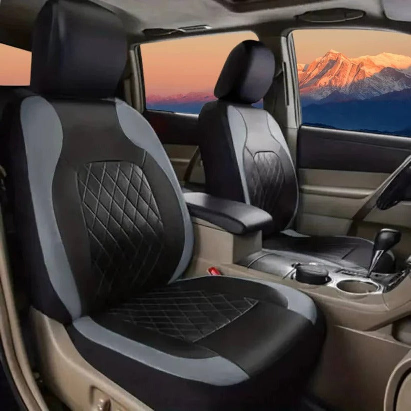 Universal fit waterproof PU leather car seat covers for 5 seats, enhancing SUV & truck vehicle interior.