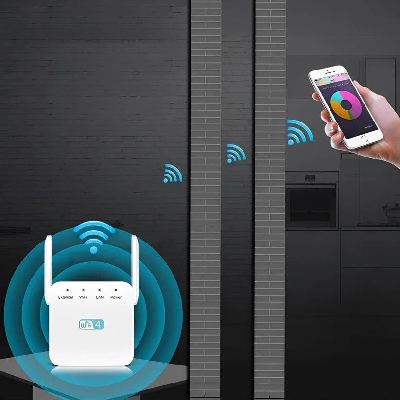 TavvitaImp011 WiFi amplifier. Improves internet speed & range, ideal for large homes or offices.