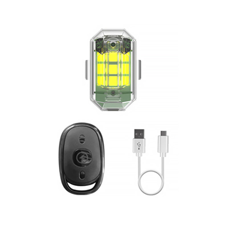 Bright LED strobe light flashing in multiple colors, demonstrating its dynamic lighting effects.