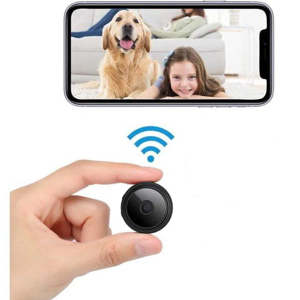 Universal wireless magnetic security camera with live 1080p audio/video for home or outdoor surveillance.
