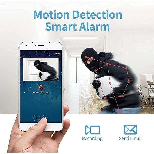 Universal wireless 1080p security camera with magnetic mount, live audio/video for any home security need.