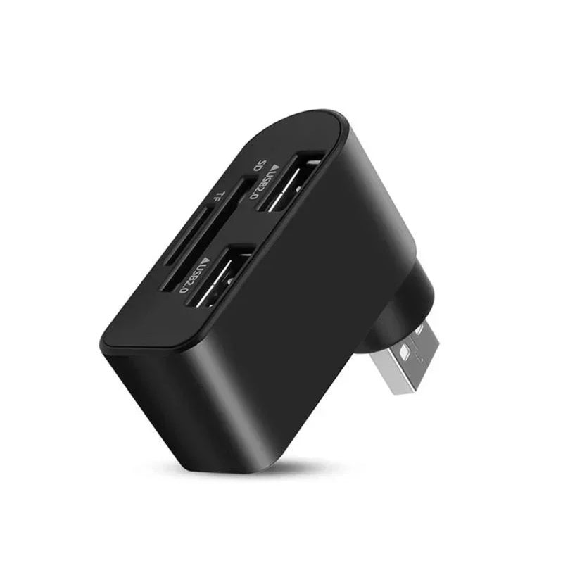 Expandable USB 2.0 4-port rotatable hub, a practical solution for laptop users