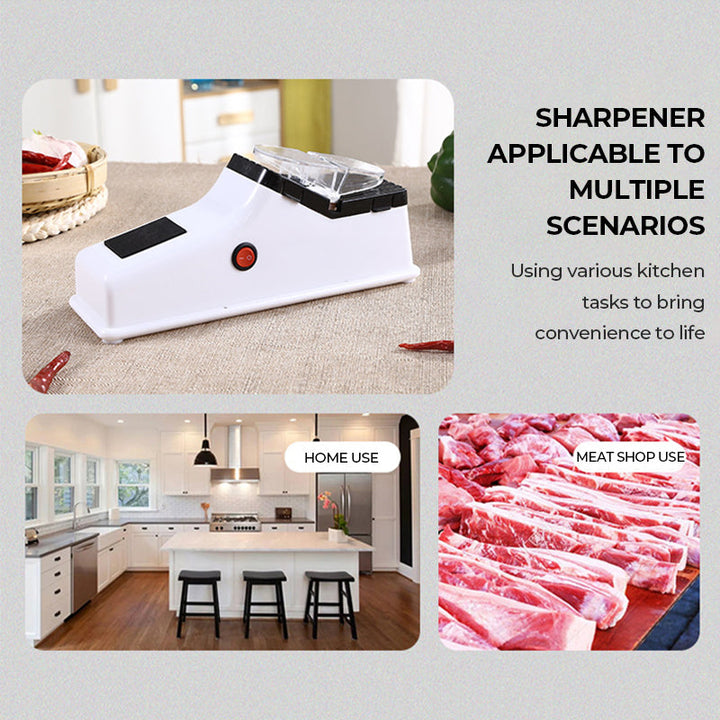 Ergonomic USB electric knife sharpener, ideal for steel, ceramic, and serrated blades