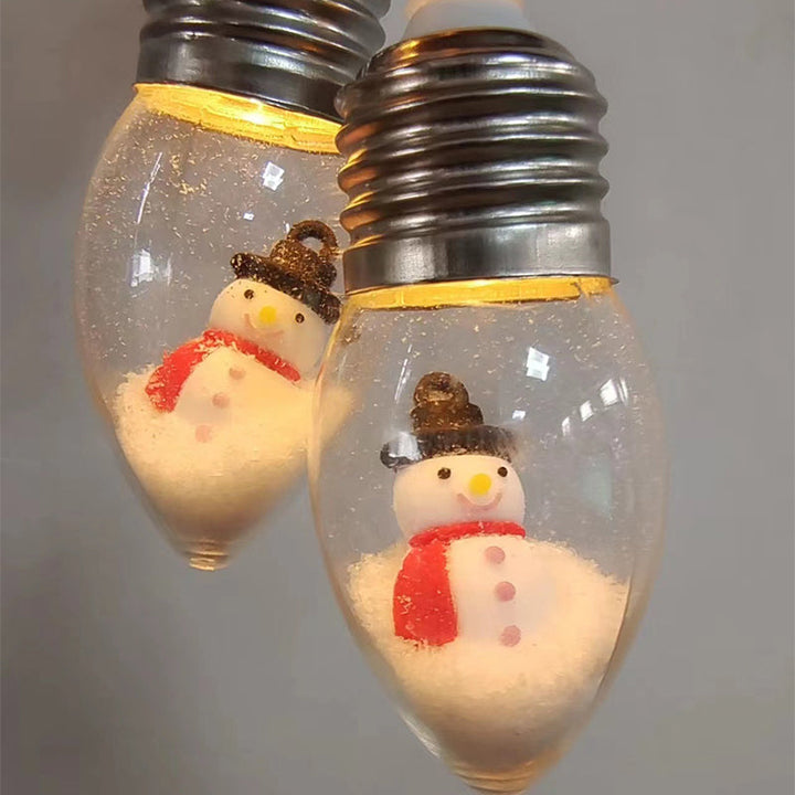 USB-powered Christmas character lights creating a cozy atmosphere in a living room, holiday decor
