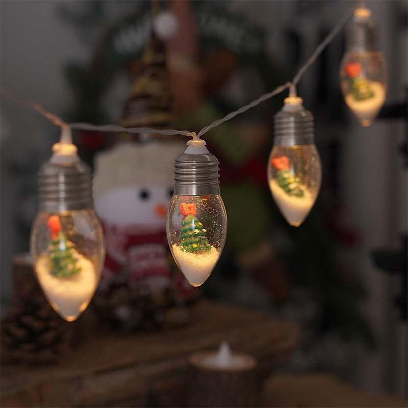 Bright LED snowman character light from USB-powered Christmas string lights, festive home decor