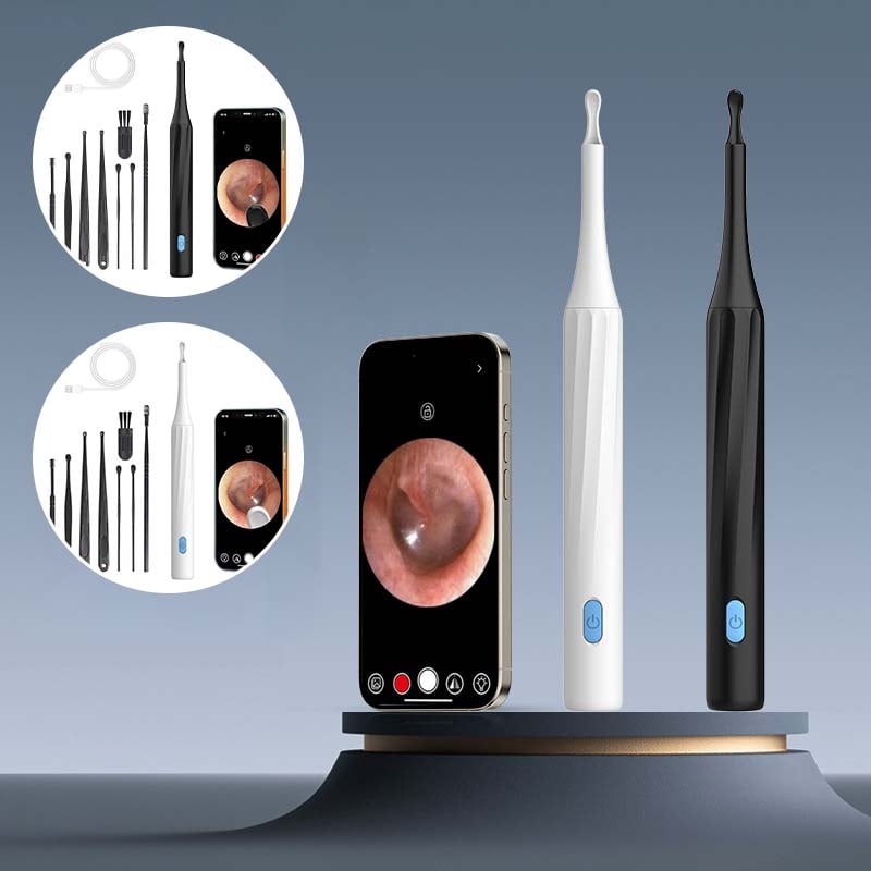 USB-C rechargeable ear wax removal kit with HD camera, perfect for detailed ear health.