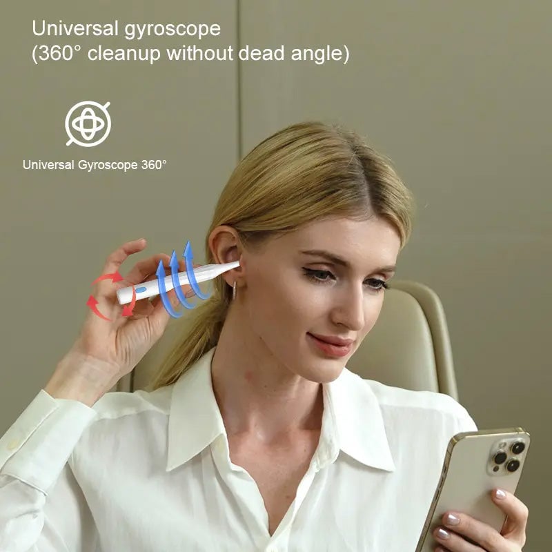 Ear health kit: rechargeable ear wax removal tool with HD camera and WiFi for visual inspection.