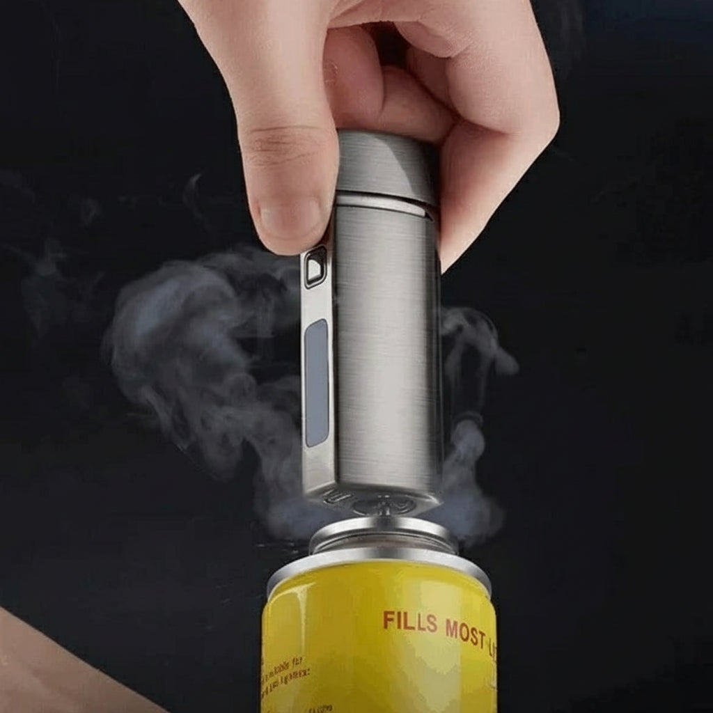 Flameless electric arc lighter, USB rechargeable & windproof for easy outdoor ignition. Eco-friendly tech gadget.