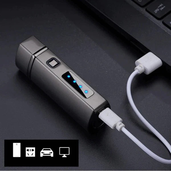 USB rechargeable electric lighter, windproof & flameless for grills, stoves & campfires. Effortless ignition.
