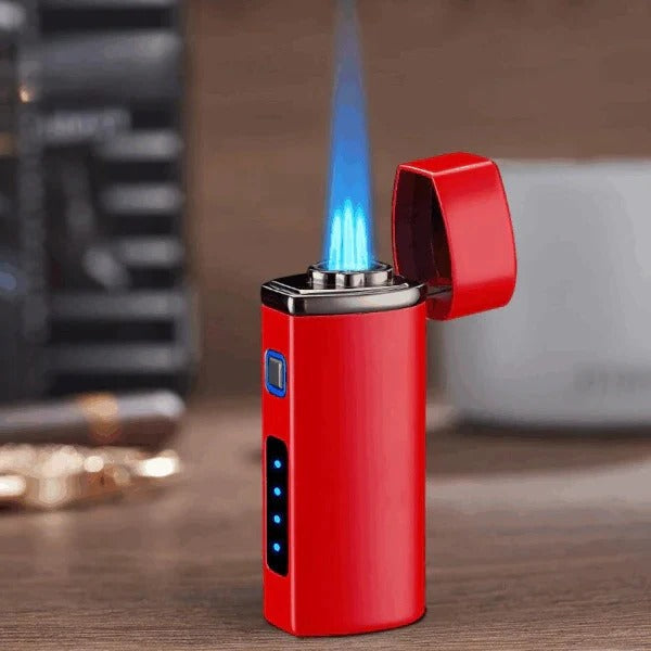 Sleek eco-friendly USB rechargeable electric arc lighter. Flameless & windproof tech accessory.
