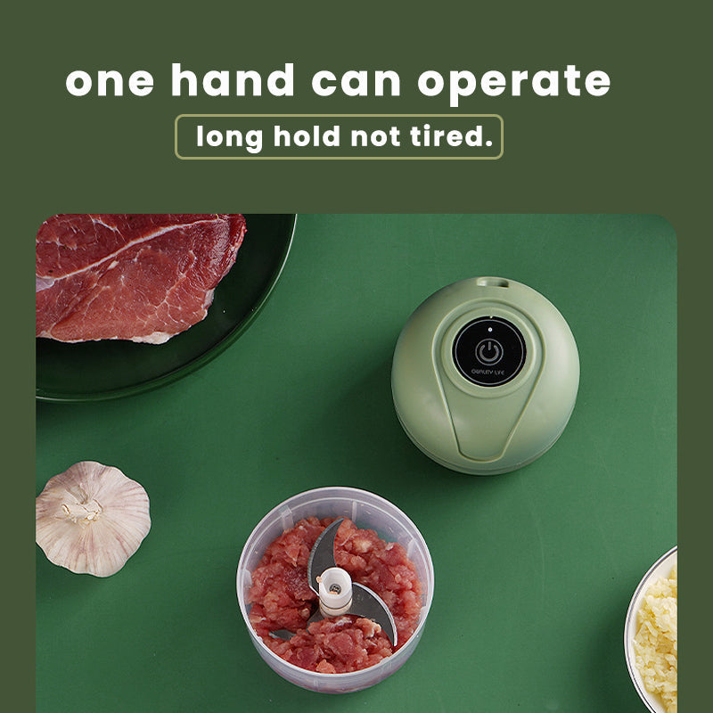 Kitchen gadget: USB rechargeable mini electric food chopper, powerful and easy to clean.