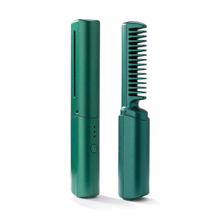 USB rechargeable hair straightener comb, a travel-size beauty tool for sleek, smooth, and manageable hair.