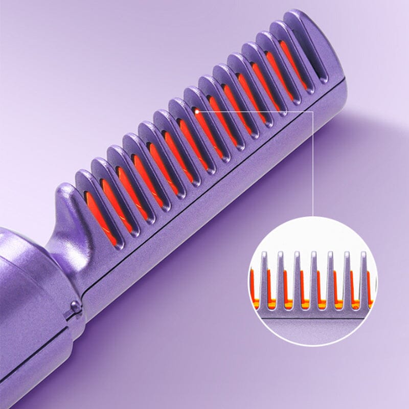 Compact USB hair straightener comb, excellent for portable styling & quick hair touch-ups anytime, anywhere.