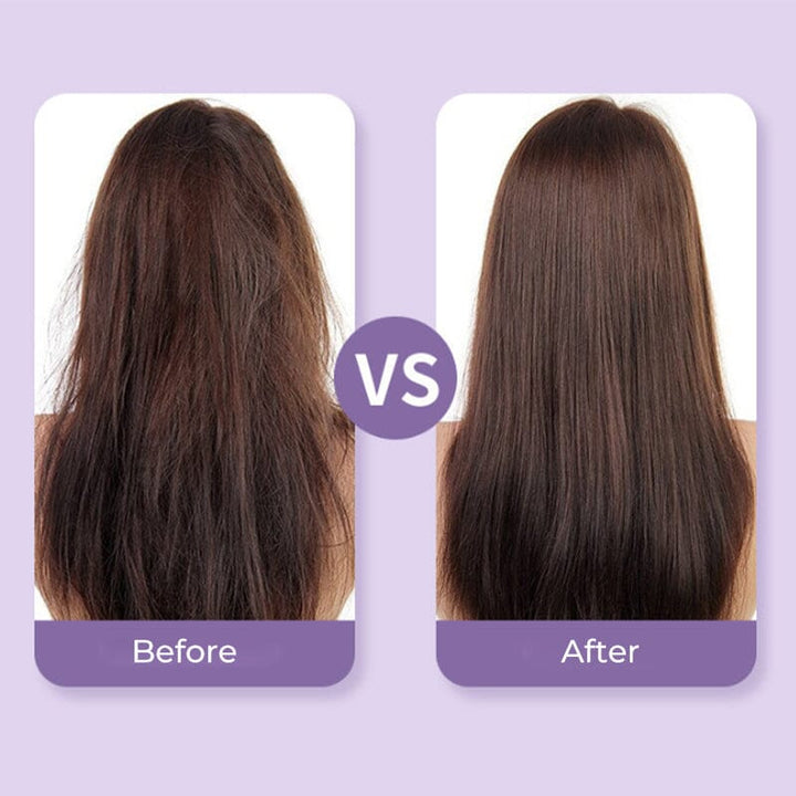 USB rechargeable mini hair straightener comb for quick styling, compact and perfect for all hair types.