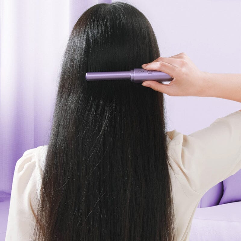 Portable hair straightening comb with USB charging, a versatile beauty tool for smooth, straight hair on the move.