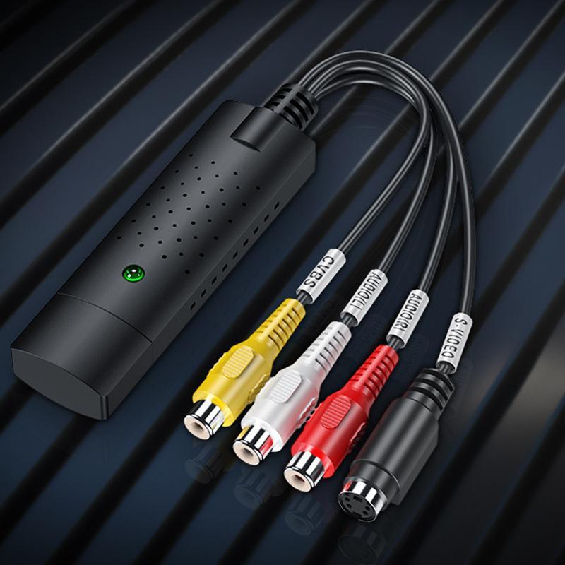 Compact USB video digitizer, converts analog VHS, DVD, S-Video, and RCA to digital format
