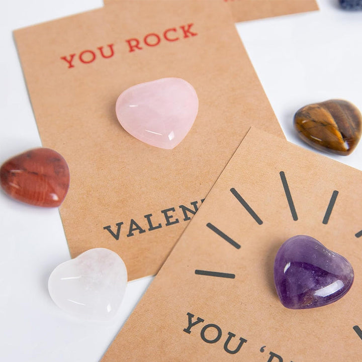 Valentine's Day card for kids showing a heart crystal design, great for school exchanges.