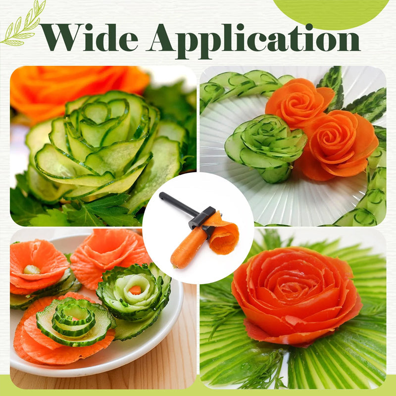 Food decoration tool: Vegetable Flower & Spiral Slicer Curler for beautiful kitchen creations.