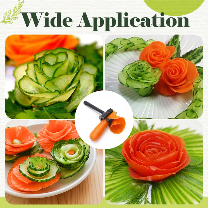 Food decoration tool: Vegetable Flower & Spiral Slicer Curler for beautiful kitchen creations.