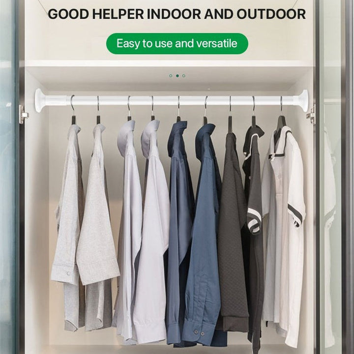 Close-up of the adjustable mechanism on a versatile clothing hanger telescopic rod