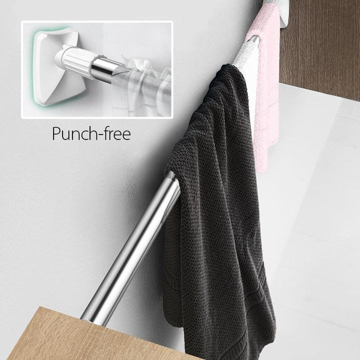 Detail of the non-slip ends of the versatile adjustable telescopic rod for secure placement