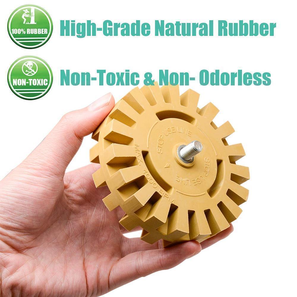 Close-up of decal removal wheel, essential automotive tool accessory for pinstripe removal
