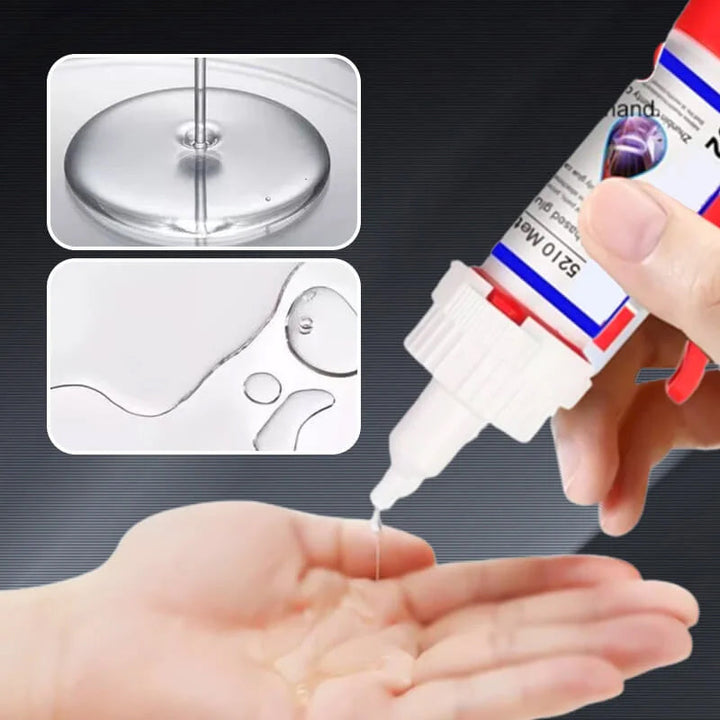 Glue bottle with applicator tip, ready for precise application on various repair surfaces