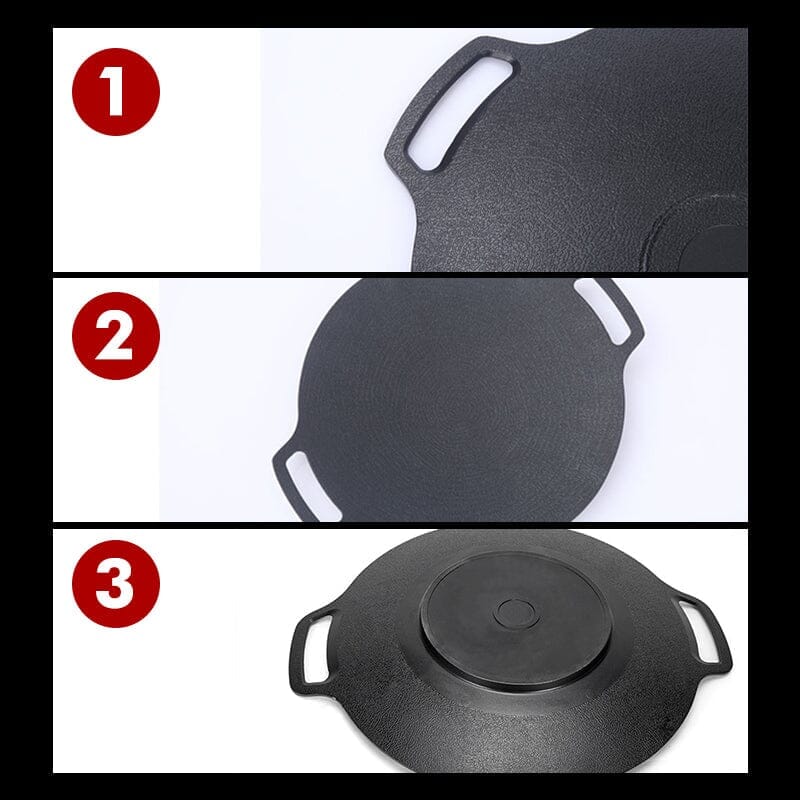 Grill pan being cleaned easily due to its non-stick coating, perfect for busy cooks
