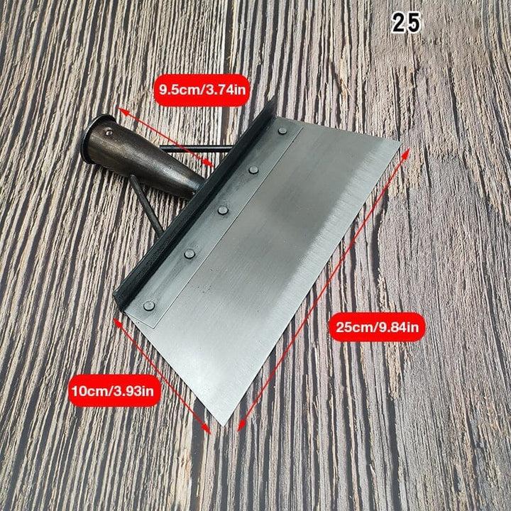 Efficient household cleaner & garden shovel – a versatile stainless steel tool.