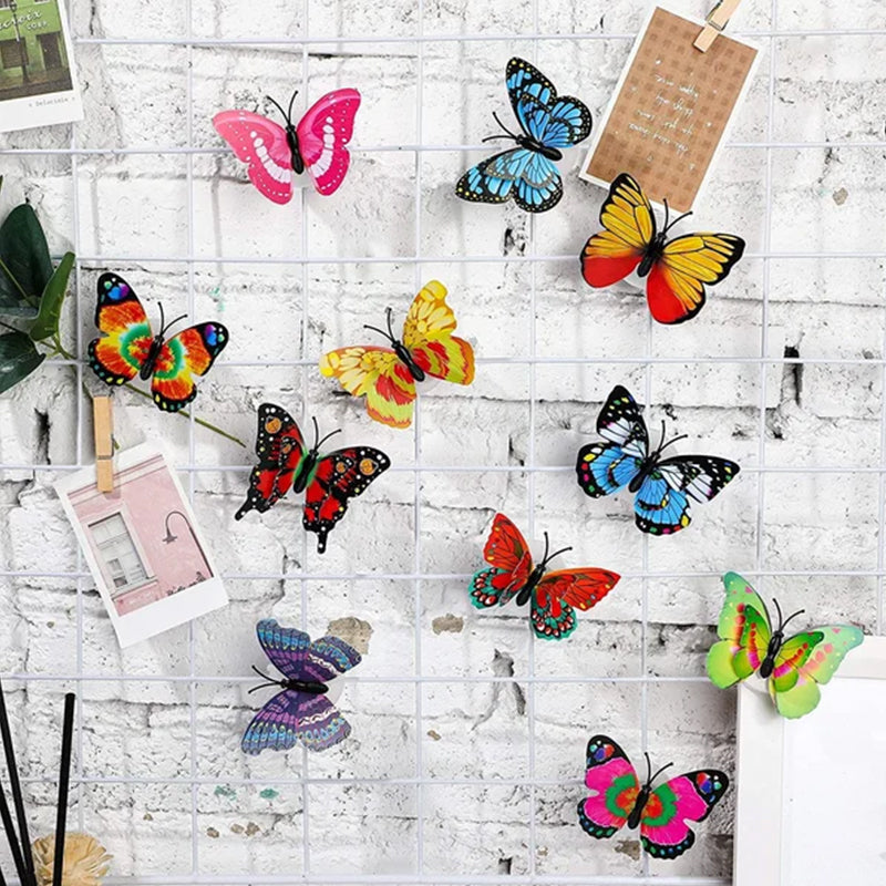Close-up of a 3D LED butterfly night light with glowing wings, ideal for room decoration & gifts