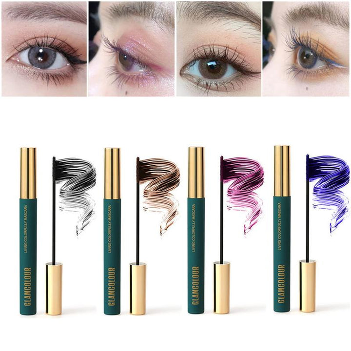 Assortment of vibrant colored skinny mascaras, all waterproof and designed for lash lengthening