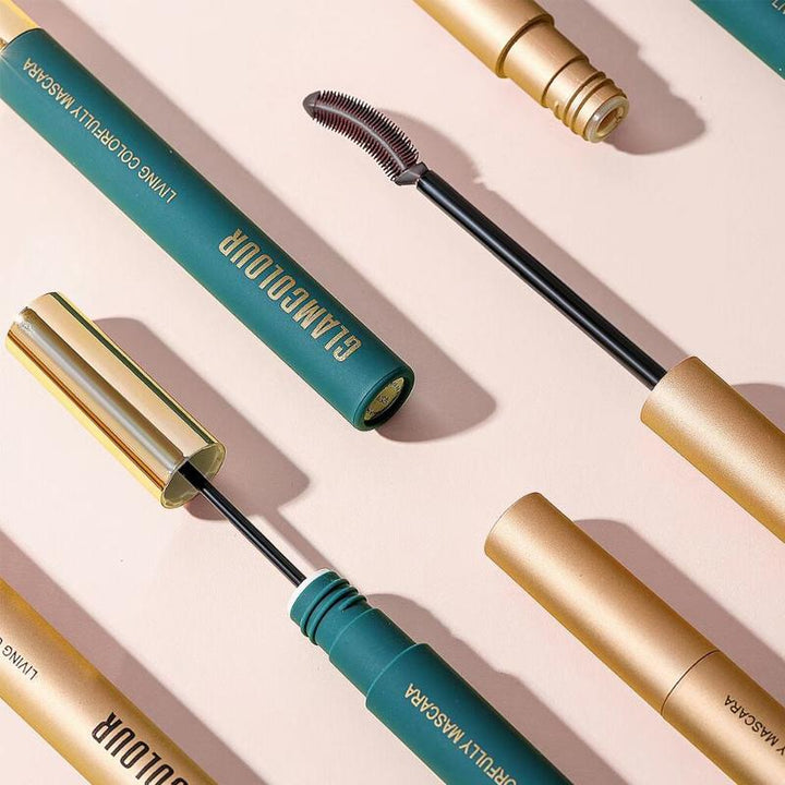Swirl of purple waterproof skinny mascara texture, emphasizing its lengthening and cosmetic quality